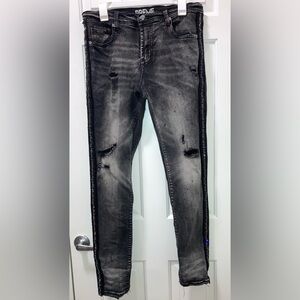 Preme Rhinestone Black gray skinny stretch jeans Mens Size 34